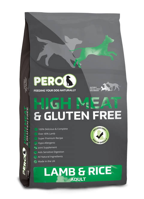 Pero High Meat Gluten Free Lamb Rice 12Kg - Pero Pet Food Product Image